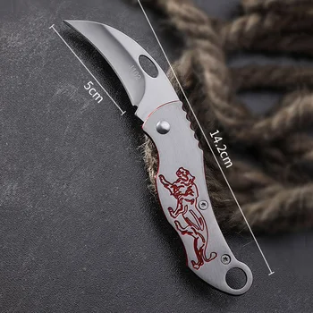 Джобен нож, нов продукт, сгъваем нож за нощуване на открито със стоманена дръжка, самозащита, преносим инструмент за къмпинг, домакински нож