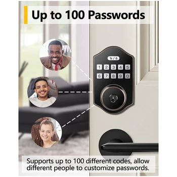 1 комплект Бесключевого Заключване на Входните Врати, Автоматично Заключване на Входната врата на 100 Кодове на Потребителя С Впръскване на Засовом С метална клавиатура