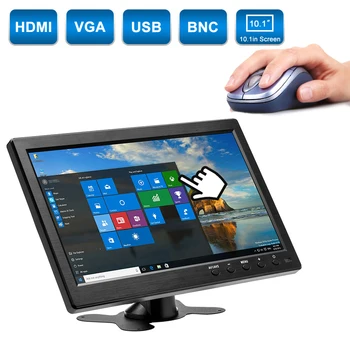 10.1-инчов LCD monitor HD за PC, мини телевизор, компютърен дисплей, 2-канален видео вход, преносим монитор за сигурност с високоговорител
