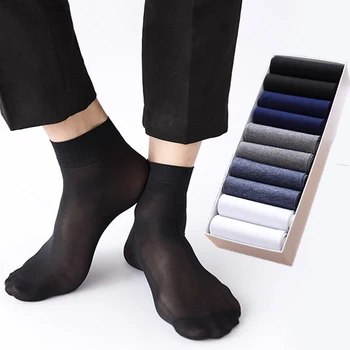 10 чифта летни тънки бизнес мъжки чорапи с дишаща средно с шнорхел, многоцветни чорапи носочные изделия за всеки ден, удобни меки чорапи на едро