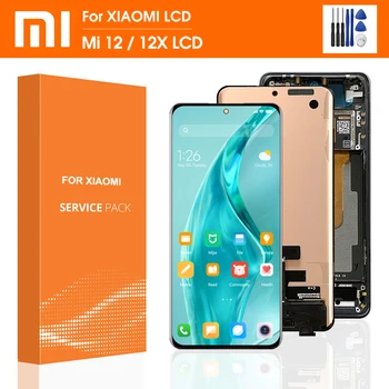 100% Оригинал За Xiaomi mi 12 LCD дисплей Тъчпад Дигитайзер В Събирането на Замяна За Xiaomi mi 12X Екран С Рамка