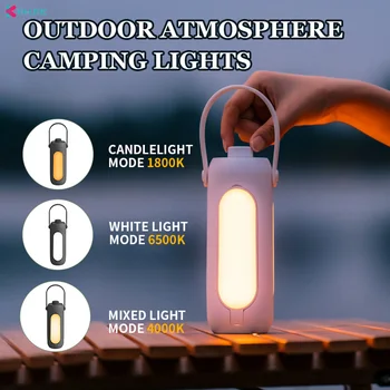 10000 ма богат на функции led лампа за къмпинг, светлина за палатки с регулируема яркост, външно осветление, фенерче, батерия, аварийно фенерче, 3 цвята