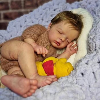20-инчов кукла-реборн Реалистична новородено мека на допир спящата кукла ръчно изработени с Genesis Paint Видими вени на Няколко