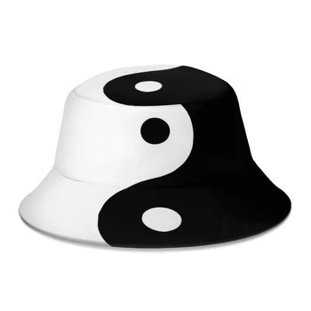 2022 Нови летни шапки-кофи в стил Ин Ян в минималистичном стила на Тай-чи за плаж унисекс, сгъва шапка рибар-боб, панама за момичета и момчета