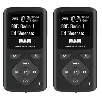 2X DAB/DAB цифрово радио, Bluetooth 4.0 Личен джоб FM-Мини преносим радионаушник MP3 Micro-USB за дома