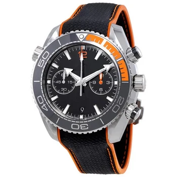 43,5 мм мъжки ръчен часовник Мъжки кварцов часовник с хронограф керамични bezel Черно платно гумена каишка водоустойчив син сапфир
