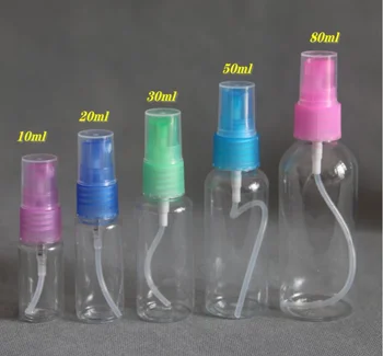 50 бр., 10-100 ml, преносими прозрачни пътни празни флакони за пръскане, пластмасови PET-прозрачни шишенцата за проби, лейка-спрей за козметични парфюми