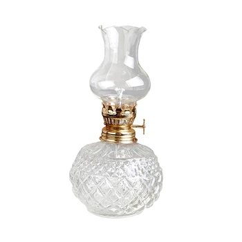 5X Керосин лампа за помещения, класическа керосин лампа с абажуром от прозрачно стъкло, стоки за дома и църквата