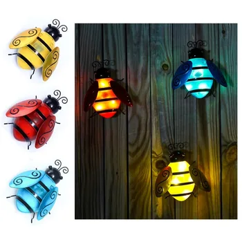 6 бр. Нови слънчеви пчелни светлини във формата на външна украса Железни художествени лампи за озеленяване на вътрешния двор led градински тревни площи за фестивала и партита