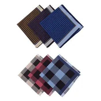 6 броя тъмно каре носни кърпички Класически джобен квадратен различни цветове
