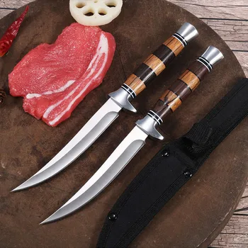 6-инчов обвалочный нож, ултра остър дамасский нож, уличен нож от неръждаема стомана, ловен нож за пиле, риба, месо, готвач, касапин