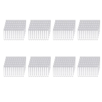 800 бр. прозрачни пластмасови тръби с бели завинчивающимися капаци за Контейнери за проби Бутилки нажимные капачки 12x75 мм