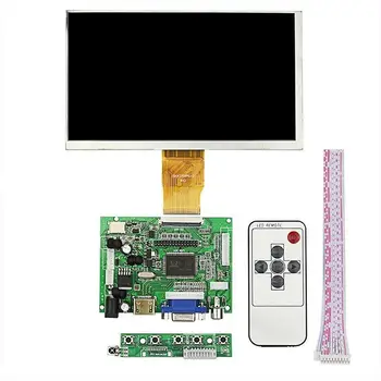 9-инчов 9-инчов LCD-TFT-дисплей, на екрана на монитора, VGA + дистанционно управление за Raspberry Pi 3Б 4 + 50 контакти TTL