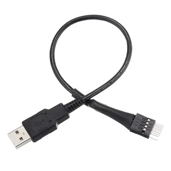 9Pin Щекер към външния конектора USB A дънна Платка на КОМПЮТЪР Вътрешен удължителен кабел за пренос на данни на 20 см