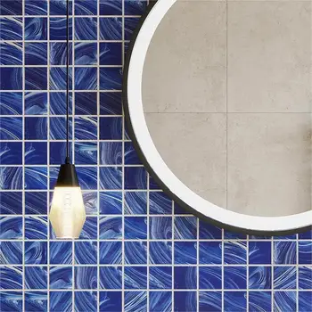 Air conditioning, bathroom, shower, spa-център, окуражаващ теракот, мозайка от стопяеми син цвят, квадратна стъклена плочка за басейн, мозайка