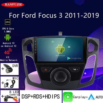 Android 10,0 4 + 64G Carplay Авто радио мултимедиен плейър GPS навигация 2DIN за Ford focus 3 2012 2013 2014 2015-2019