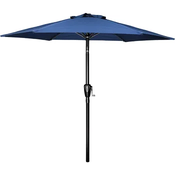 Aukfa 7,5-крак през цялата чадър за тераса - открит чадър за пазара, на плажа и на басейна - Bluepatio canopy