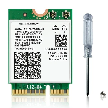 AX411 Безжична мрежова карта три-бандов мрежов адаптер Wifi 6E 5374 Mbps Мрежова карта поддържа Bluetooth 5.3