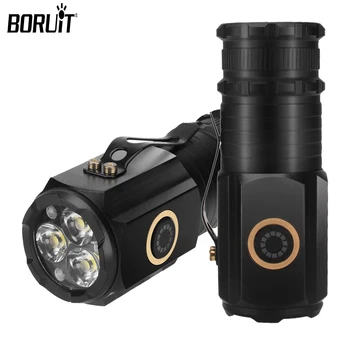 BORUiT 3 led фенерче 1200ЛМ, лампа за къмпинг, на открито, 18350 USB-C, акумулаторна лампа, водоустойчив, с магнит, паник лампа