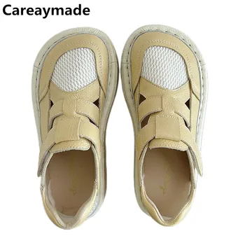 Careaymade-ръчно изработени Обувки от естествена кожа, дамски обувки за маффинов от волска кожа, малки бели обувки в литературния стил, Ежедневни обувки брючные