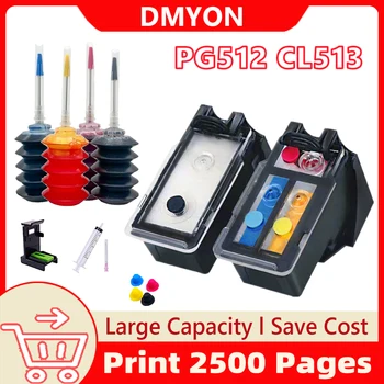 DMYON PG512 CL513 Касети с Мастило за Еднократна употреба, Съвместима за Canon PG512 CL513 MP240 MP250 MP270 MP230 MP480 MX350 IP2700 P2702