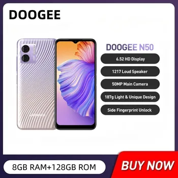 DOOGEE N50 6,52 Инча 8 + GB 128 GB Дисплей 13 Android Смартфон Восьмиядерный 50 Mp Камера 4200 mah Батерия Бързо Зареждане на Мобилни телефони