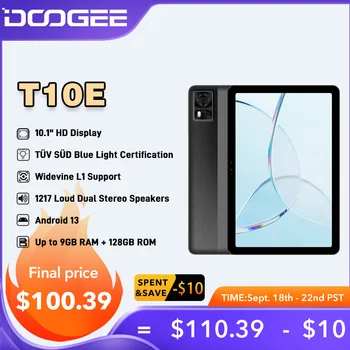 DOOGEE T10E Tablet PC Widevine L1 Подкрепа на 9 GB + 128 GB Двойни стерео Говорители 6580 ма 10,1 