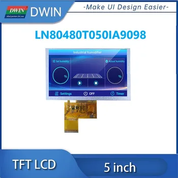 DWIN 5 Инча 800x480 900 Ярък 40PIN 24bit RGB TFT LCD модул С Резистивен сензорен LN80480T050IA9098