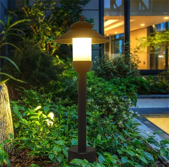 E27 Външно озеленяване лампа за пътека, алуминиев гъби светлина за косене на трева, стойка за колони, под лампа за двор, IP65, водоустойчива лампа за колони