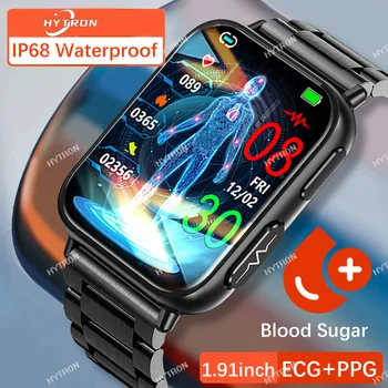 HYTRON Новите смарт Часовници ECG + ТОЧКИ Неинвазивен Нивото на Захар В Кръвта, Сърдечен Ритъм, Кръвно Налягане на Кислород В Кръвта Мониторинг на Сън Smartwatch 2023