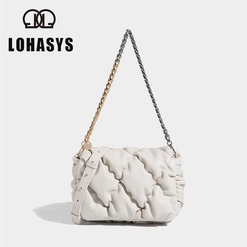 LOHASYS дамска чанта с ромбовидным кръст, чанта на едно рамо, мека чанта, модерен луксозна чанта, дизайнерски оригинален дизайн