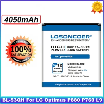 LOSONCOER 4050 mah BL-53QH Батерия се Използва За LG Optimus P880 L9 P760 KP765 F160 F200 E0267 Батерия