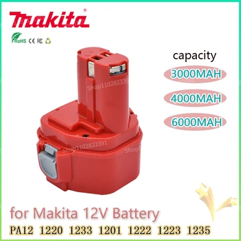 Makita Оригинален 12V 3.0 4.0 AH AH 6.0 AH Взаимозаменяеми Батерия Електроинструменти за Makita12V Батерия PA12 1220 1201 1222 1223 1233 1235
