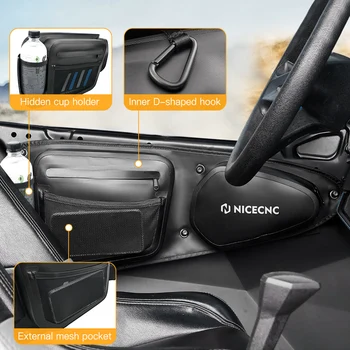 NiceCNC Странични Дръжки на Чанти UTV RZR Чанта За съхранение на предните врати за 2014-2022 Polaris RZR XP 4 1000 Turbo S900 1000 900 Turbo S 900 2011