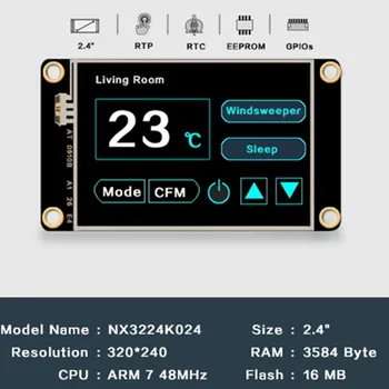 NX3224K024 2,4-инчов интерфейс за взаимодействие на човека с компютъра HMI подобряване на английска версия на официалната и истинска