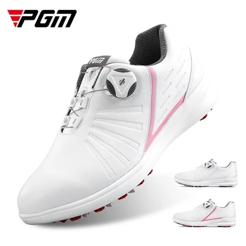 PGM Непромокаеми обувки за голф, дамски обувки, леки маратонки с шнурками и ключалката, женски дишащи нескользящие маратонки, обувки XZ179