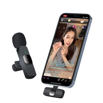 Plug безжичен петличный микрофон за iPhone и Android, за видео блог, на живо, умно микрофон с шумопотискане K9