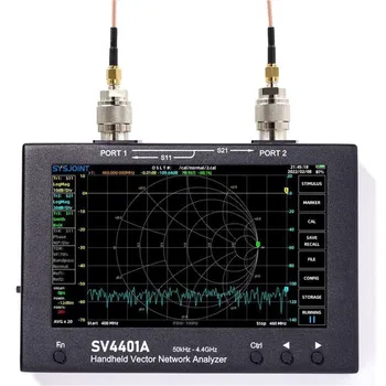SV4401A Вектор мрежов Анализатор 7-инчов сензорен LCD-дисплей 50 khz-4,4 Ghz, анализатор антена HF VHF UHF, динамична международна версия 100 db