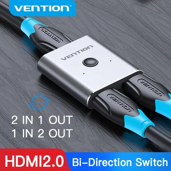 Vention HDMI Превключвател за 2.0 4K Двупосочни 2 в 1 HDMI изход за 2.0 Адаптер за PS4/5 TV Box преминете hdmi 1x2/2x1 HDMI Сплитер 2,0
