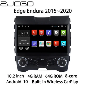 ZJCGO Автомобилен мултимедиен плейър стерео GPS радионавигация Android 10 Екран за Ford Edge Endura 2015 2016 2017 2018 2019 2020