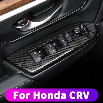 Авто Врата Стъклен Ключ Повдигаща Панел За Honda CRV CR-V 2017 2018 2019 2020 2021 Вратата Подлакътник От Въглеродни влакна Панел Аксесоари За Интериора