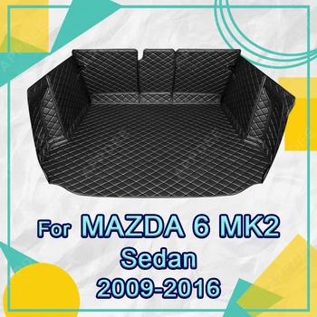 Автоматично подложка за багажника с пълно покритие за Mazda 6 MK2 седан 2009-2016 15 14 13 12 11 10 автомобилен подложка за багажника, аксесоари за защита на интериора