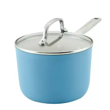 Анодизиран керамични съдове за готвене с незалепващо покритие, 3 литра, синьо кадифе