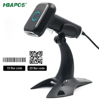 Баркод скенер със стойка, USB жична инвентар 2D 1D скенери и QR кодове за компютърна POS гледна Поддържат автоматично сканиране на екрана