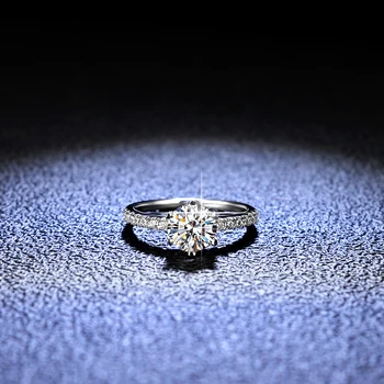 Безплатна доставка Промоции Moissanite EXclusiv Solitair луксозни дизайнерски пръстени от сребро 925 проба Оригинални сертифицирани луксозни бижута Сватба