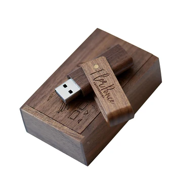 Безплатни мостри Дървена Подарък кутия USB 2.0 Флаш Памет Реалния Капацитет на Флаш-памет с Безплатен Потребителски Логото на Memory Stick 64 GB/32 GB/16 GB/8 GB U Диск