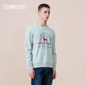 Блузи с писмото принтом SIMWOOD, мъжка мода големи размери, дебели топли жилетки, висококачествен основен пуловер за джогинг, марка дрехи