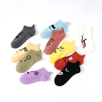 Висококачествени дамски чорапи Expression Ежедневни памучни чорапи в ярки цветове, с анимационни герои Женски забавни чорапи Harajuku Удобни чорапи до глезена