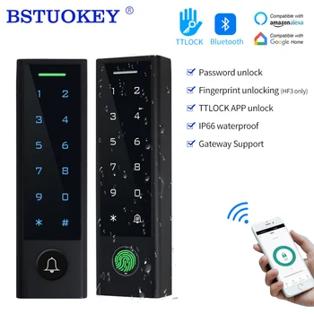 Водоустойчива Външна Клавиатура Bluetooth TTlock App Дистанционно Управление, Система за контрол на достъпа до Врати, 13,56 Mhz IC Card Reader Реле за Заключване на Вратата