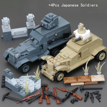 Втората Световна война 93 Тип бронирани машини камион 89 верижен боен танк Японското армейское оръжие Военни строителни блокове тухли Модел играчки, подаръци за момчета